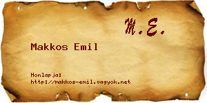 Makkos Emil névjegykártya